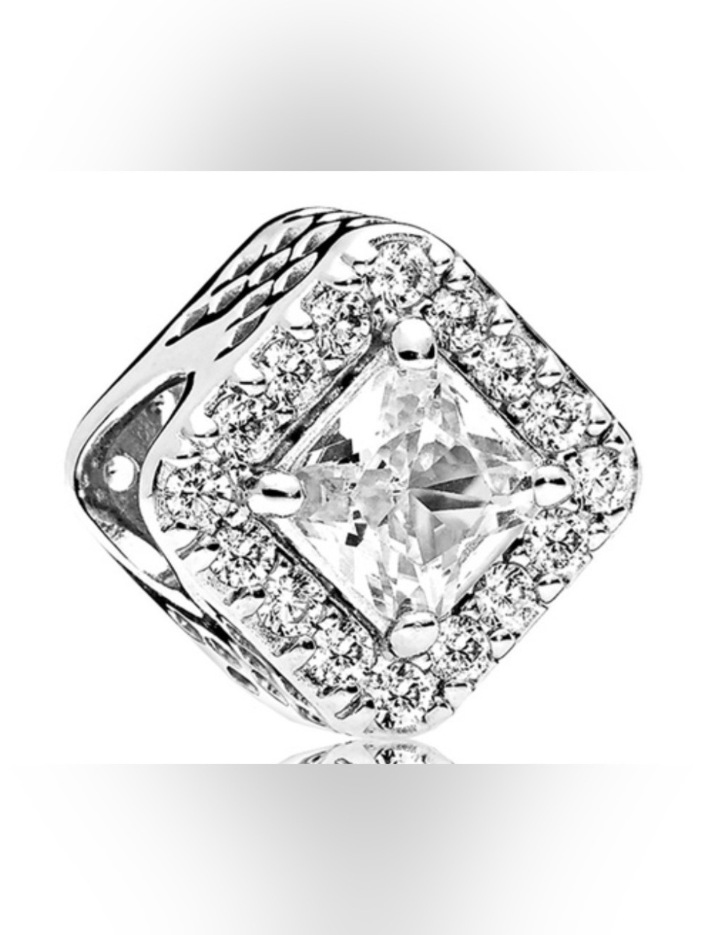Pandora Geometric Radiance Charm Sterling Silver Clear CZ Retired 796206CZ